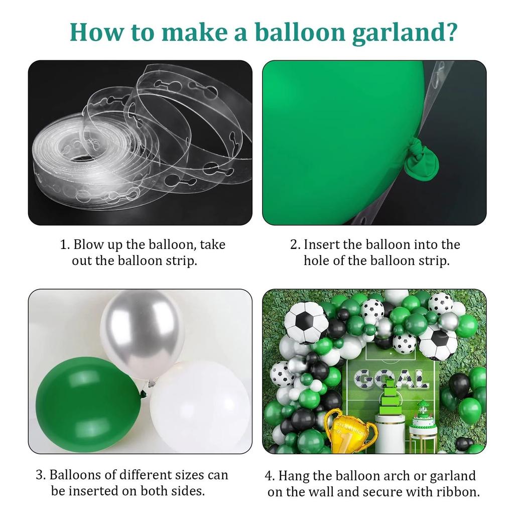 Football-themed Aluminum Film Balloons Set for Party Decoration. Children's Championship Cup Football Party Setup and Decoration