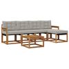 Outdoor Sofa Set with Cushions 6 Pcs Natural and Light Grey