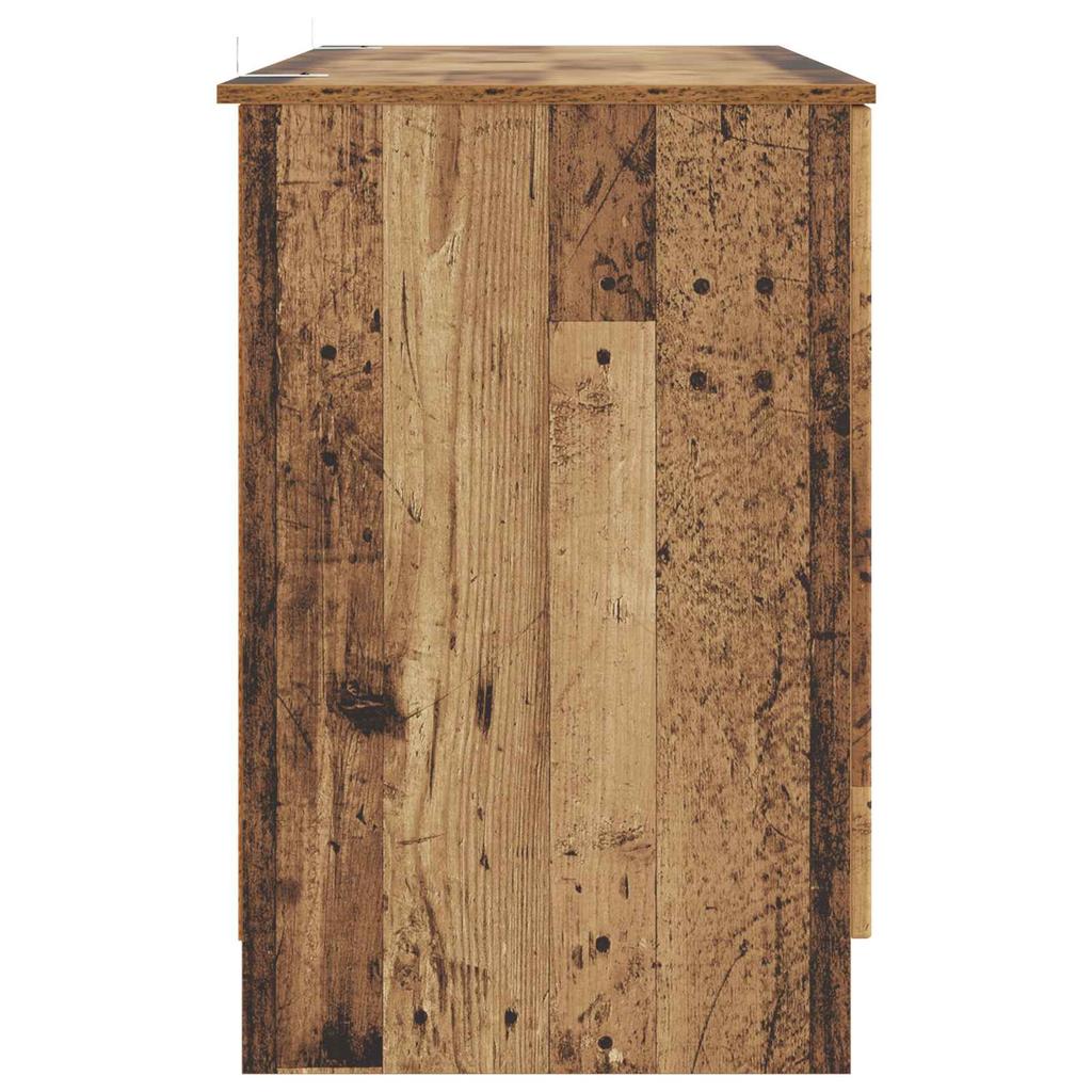 Desk with Shelf Rustic Wood Look 142.5 x 50 x 75 cm Particleboard