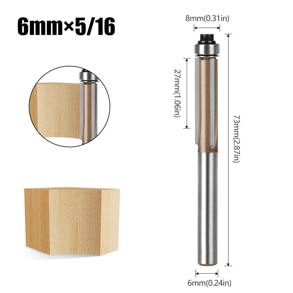 

Accessories Universal Flush Trim Bits Professional Top Bearing Trim Router Bits 1/4 Shank Coating Edge Trimming Bits 6-5-16