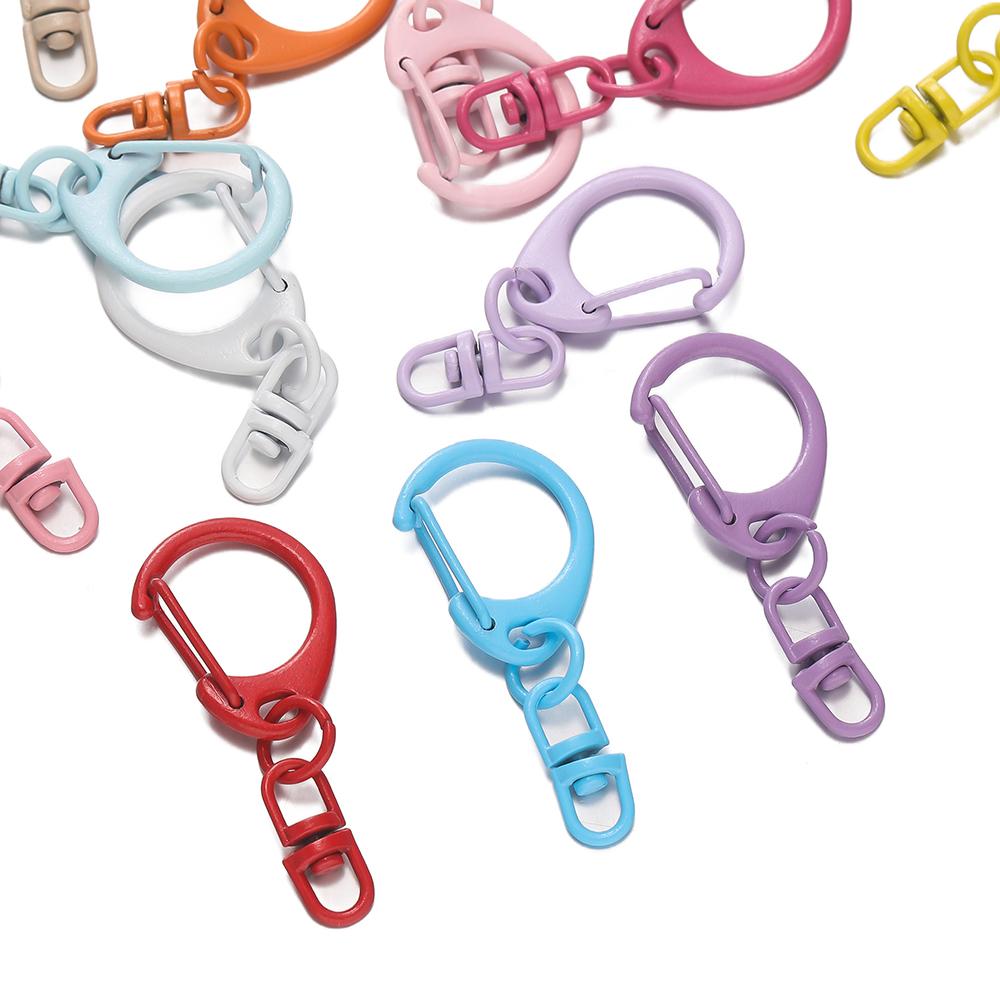 5pcs/lot Colorful 40mm Keyring Lobster Clasp Hook Connectors for DIY Keychain Connector Key Ring Jewelry Making Accessories