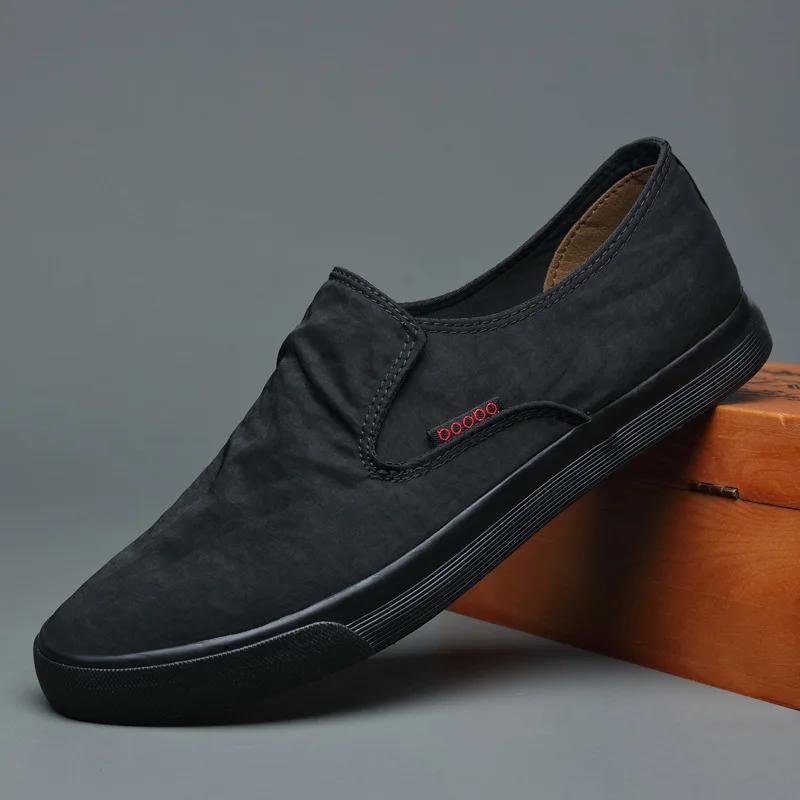 Nowe Męskie Buty Materiałowe Buty Casual Wiosna Lato Oddychające Płaskie Buty Uliczne Lekkie Wsuwane Mokasyny