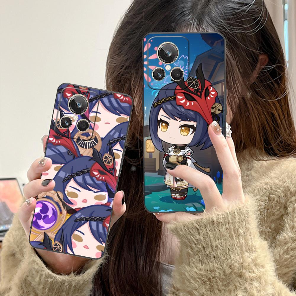 Game GI Kujou Sara Mobile Phone Case for Realme GT 8 Neo Pro C75 73 71 C67 65 C55 53 C35 31 C20 15 Colorful Printing Cover Cover