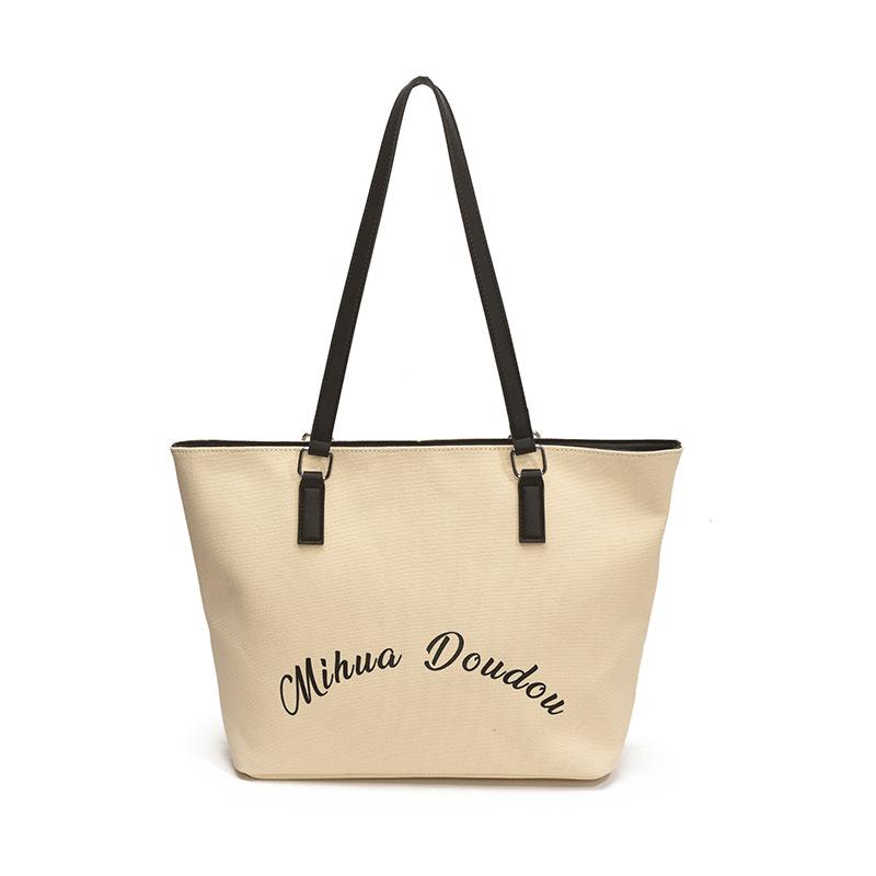 

Сумка Женская Новая Студенческая Большая Вместимость Сумка-тоут Сумка на плечо Универсальная Сумка-подмышка с надписью