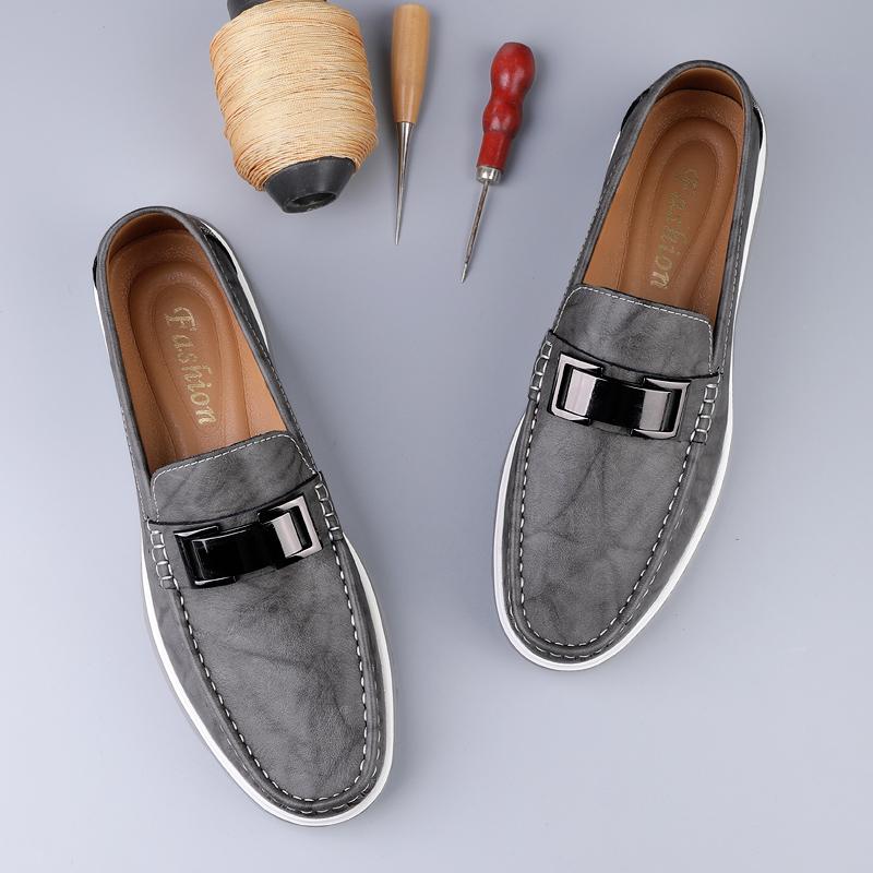 New Genuine Leather Loafers for Men Casual Shoes Fashion Summer Comfy Formal Shoes Slip On Driving Shoes Mocassins Dress Walking