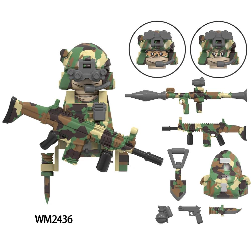 MOC Militärsoldaten Mini Anime Action-Figuren Waffen Roboter Mecha Bausteine Ziegel DIY Spielzeug für Kinder Geschenk