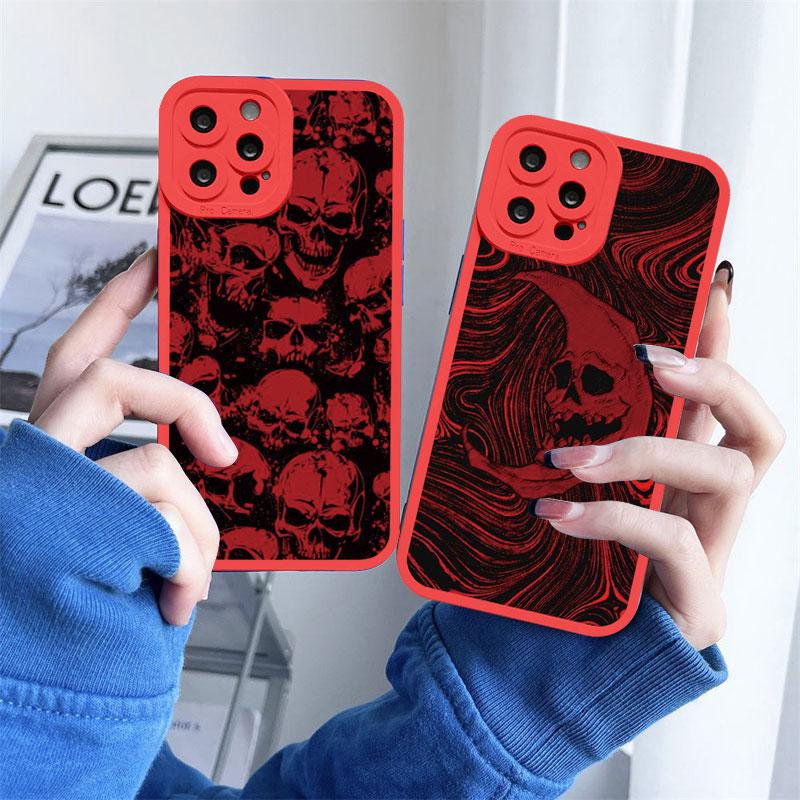 Fashin Skeleton Skull Pattern Phone Case For iPhone XR X XS 12 13 11 14 Plus Pro MAX 7 8 Plus SE 2020 Soft Silicone Back Covers