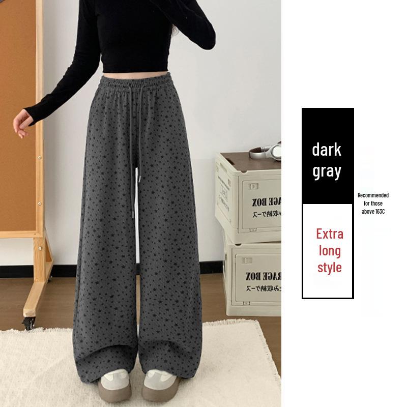 

Women s High-End Star Wide-Leg Drapey Pants: Spring/Summer Cool Girly Style, Straight Casual Two-Way Long Pants. Medium