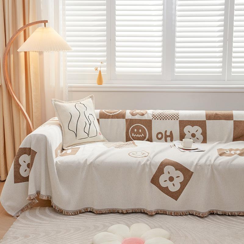 INS Style Sofabezug Stoff Four Seasons Universal All-Inclusive Universal Sofabezug Kissen Einfache moderne Chenille Bezug Decke