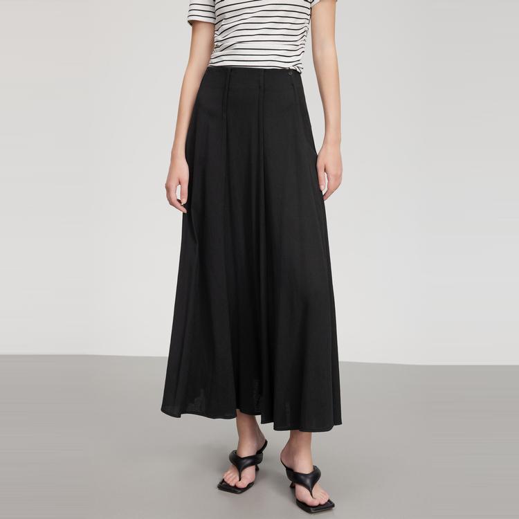 ELLE High Waist Chic Slimming Casual Long Skirt Women skirts Black ER51156
