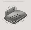 Punch-Free Wall-Mounted Soap Rack, Space-Saving Aluminum with Dual Drain Design