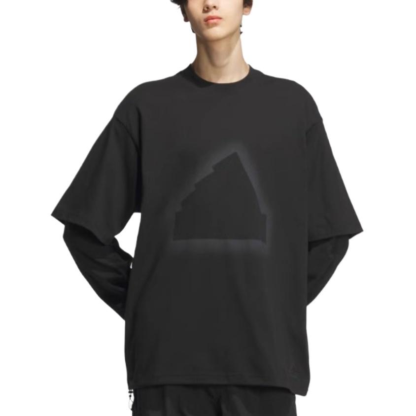 Adidas T Shirts Men's Black Crew Neck Moderate Straight Fit JI9878