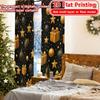 2D Flat Printing  2pcs Golden New Year (1) Print Popular Curtains Fabric Curtains Gifts Suitable for Bedroom   Living Room