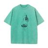 Geometric Abstract Mountain Round Neck Washed Tshirts Christmas Family Tops Tees Family  Cotton Washed Tops Tees Mens