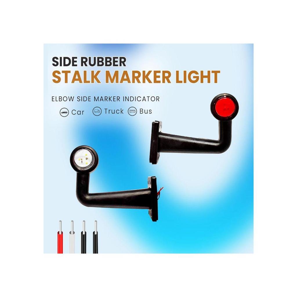 APSMOTIV LED End Outline Marker Light Set 24V with 6 Super Bright SMD for Truck Trailer Buses and Universal Applications - Red/Clear