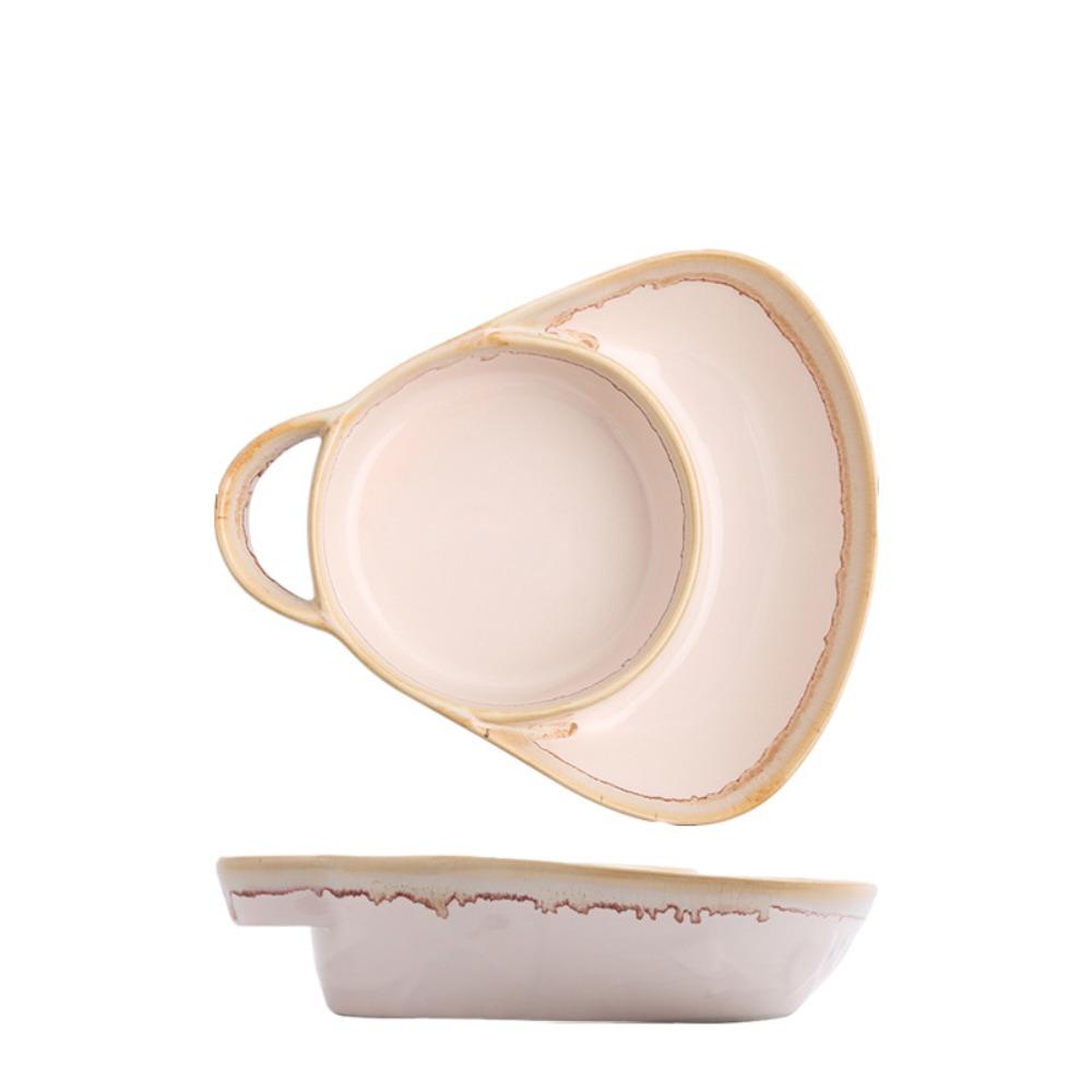 with Handle Vintage Separated Fruit Salad Plate Heat-resistant Snack Plate  Dinning Table абрикосовый