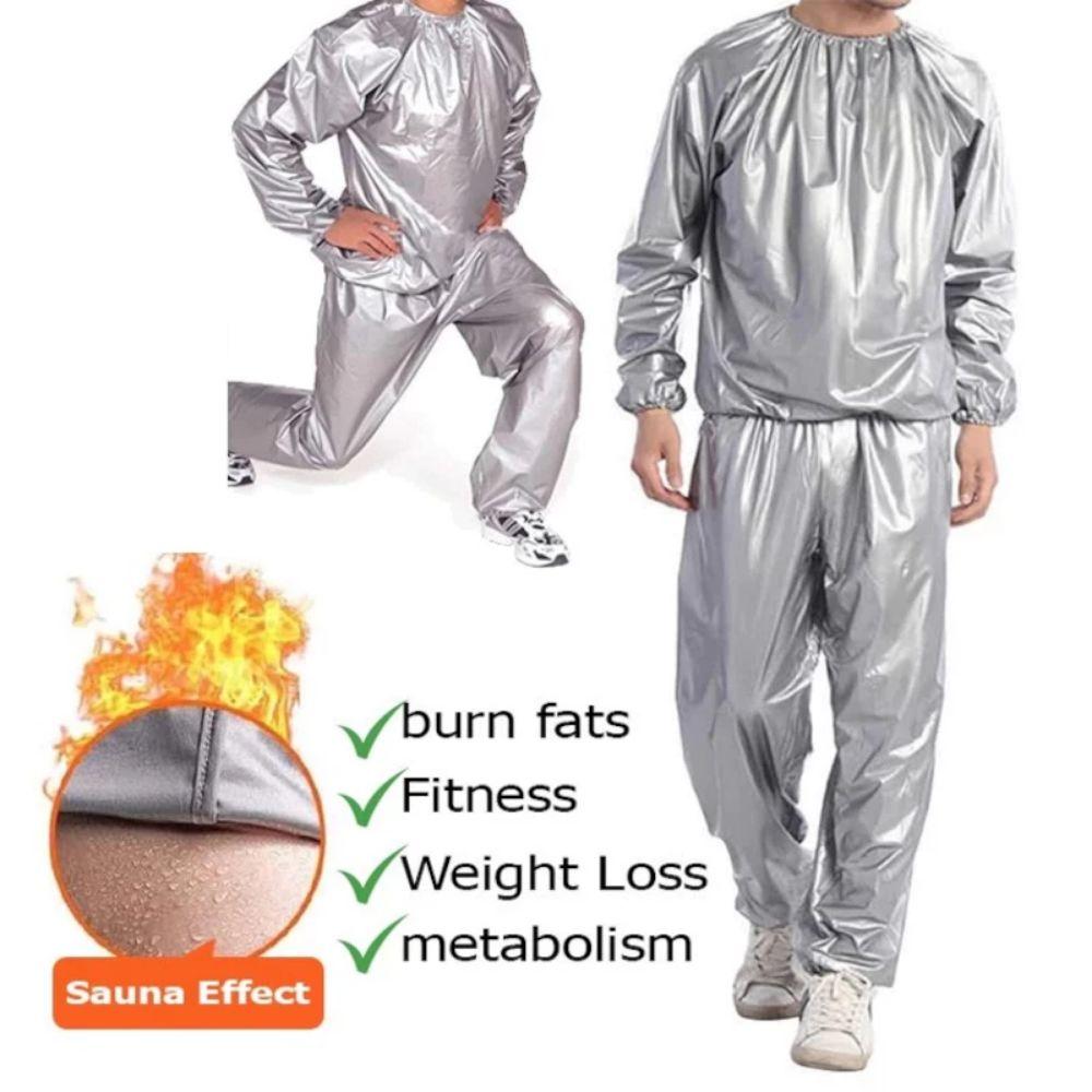 Combinaison de sauna à manches longues pour hommes et femmes en PVC, taille élastique, vêtements de fitness, été