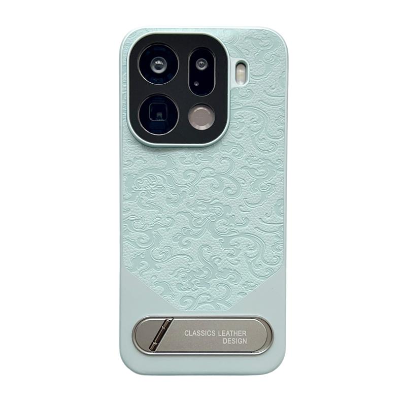 For Oppo Find X9 X8 Pro Ultra Embossed Dragon Pattern Leather Invisible Metal Kickstand Anti-Fingerprint Comfortable Grip Cover