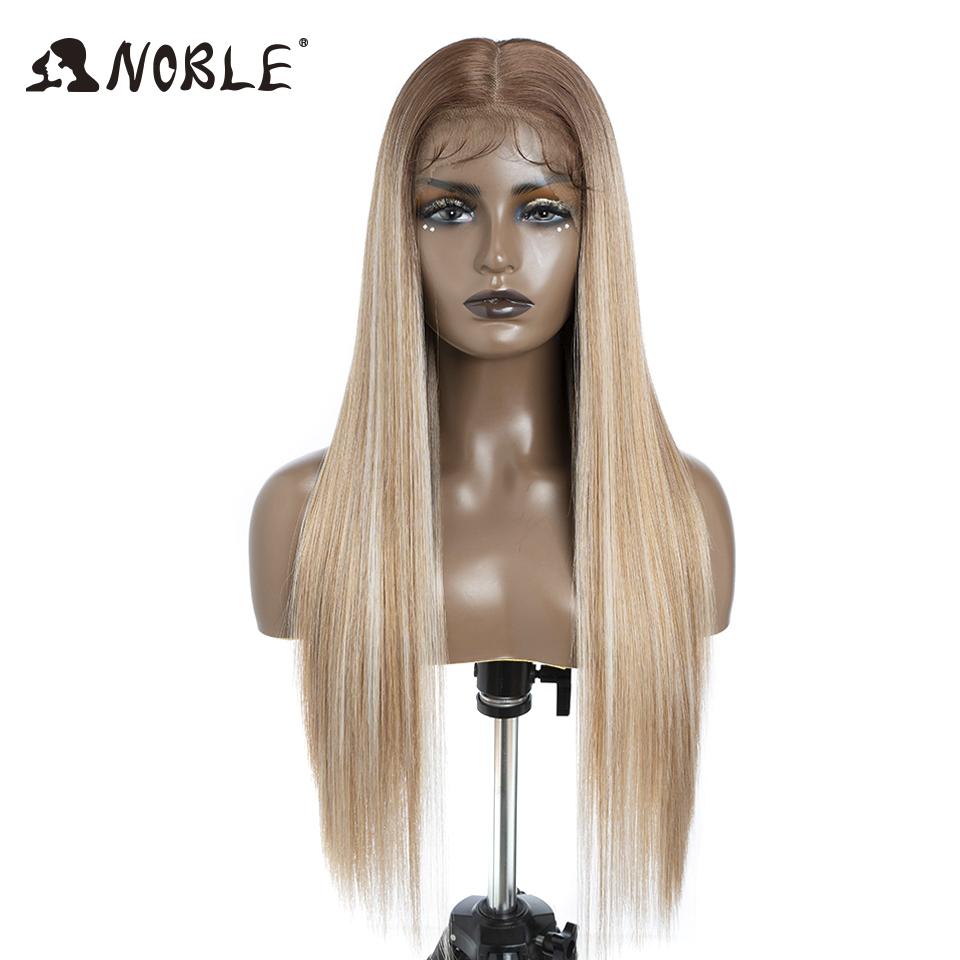 Noble Synthetic Lace Front Wig 30Inch 13X7 Straight Lace Wig Blonde Ombre Glueless Wigs For Women Cosplay Lace Wig Synthetic