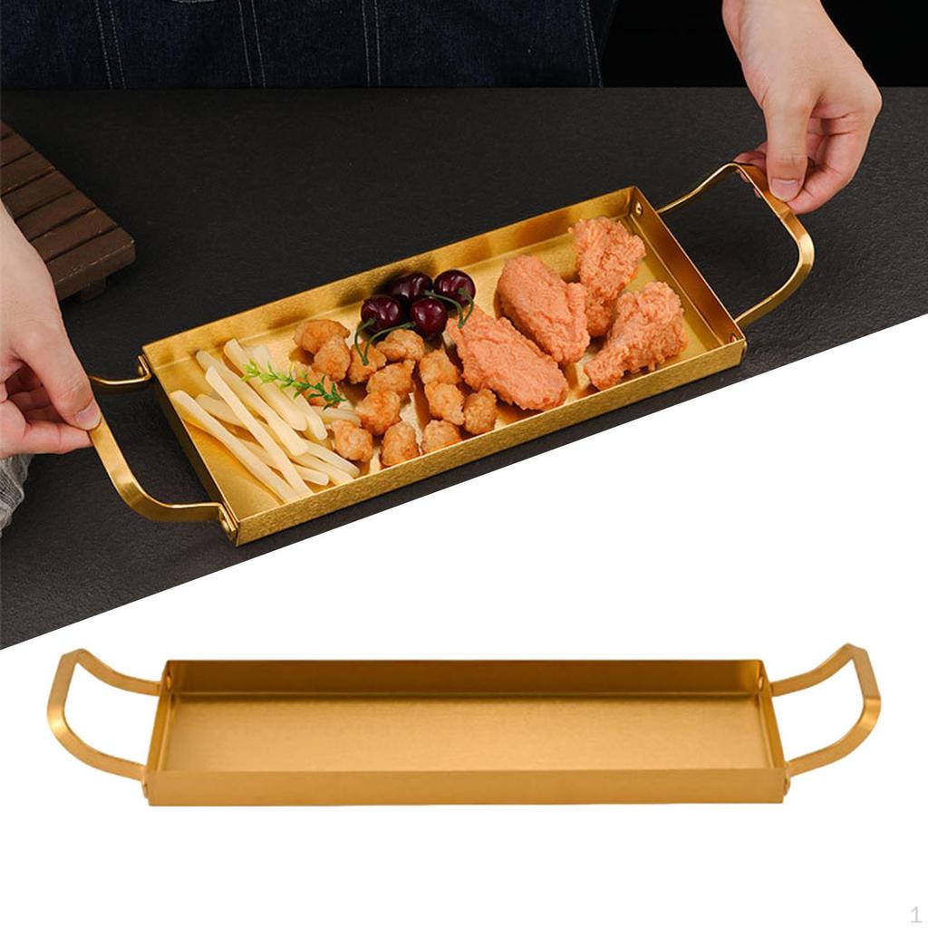 Rectangular Platters Baking Pan Breading Tray Stainless Steel Sheet for Desserts Home