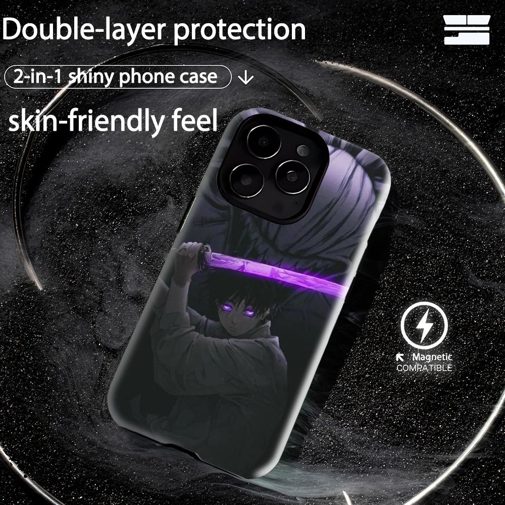 Custodia per Telefono Anime Yuta Okkotsu Jujutsu Kaisen Magnetica 2 in 1 Guscio Lucido Per iPhone 17 16 e 15 14 13 12 11 Pro Max Plus mini XS