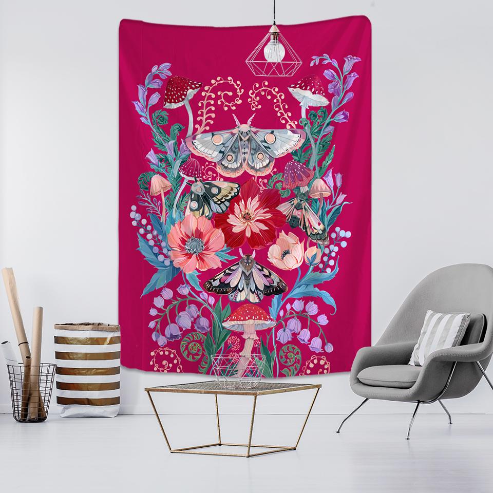 Nordic Psychedelic Butterfly Tapestry Wall Hanging Bohemian Hippie Witchcraft Tarot Science Fiction Room Home Decor