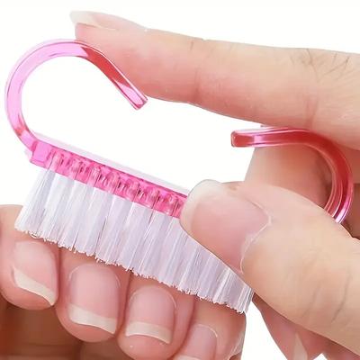 1 szt. Akrylowy pędzel do paznokci Różowy kolor Nail Art Manicure Pedicure Miękki Usuwanie Pyłu Plastikowy Czyszczący Pędzel do Paznokci Pilnik Zestaw Narzędzi