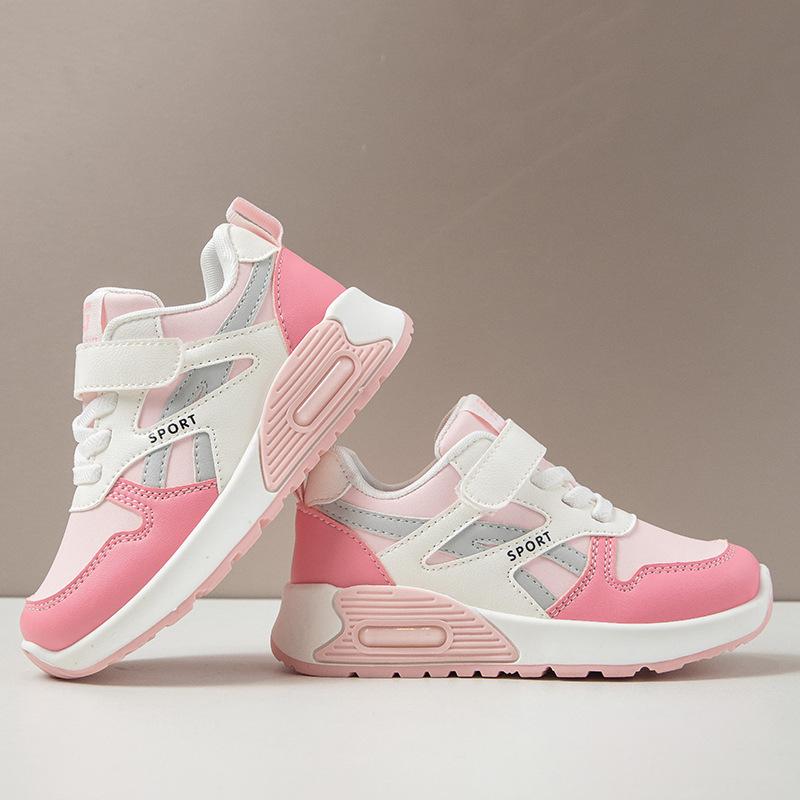 Children's Leather Sneakers 2025 Autumn New Soft-soled Lightweight Non-slip Fashion Versatile Medium and Older Children's Casual Shoes