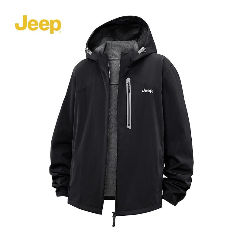JEEP Men s Hooded Outdoor Loose Fit Casual Jacket M