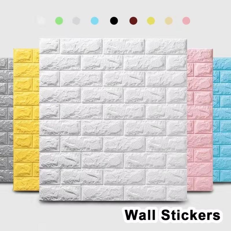 35x38.5CM DIY Self-adhesive 3D Wall Stickers For Bedroom Waterproof Home Decor Background Foam Brick Wallpaper