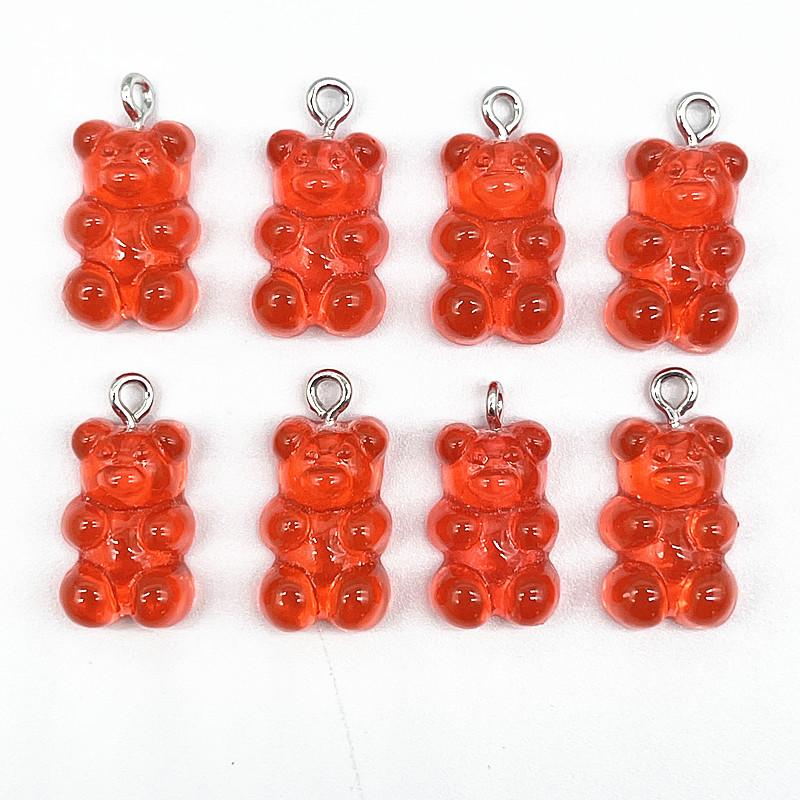 10Pcs Candy Bear Pendant Charms for Necklace Bracelet Earrings Jewelry Making Diy Findings Resin Bears Christmas Making