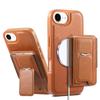 CASENEO For iPhone 16e Case with Foldable Kickstand TPU PU Leather PC Card Bag Magnetic Phone Cover  Compatible with MagSafe