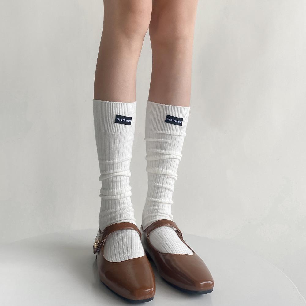 English Letters Calf Socks High Tube Knitted Stocking Fashion Knee-high Socks  Winter