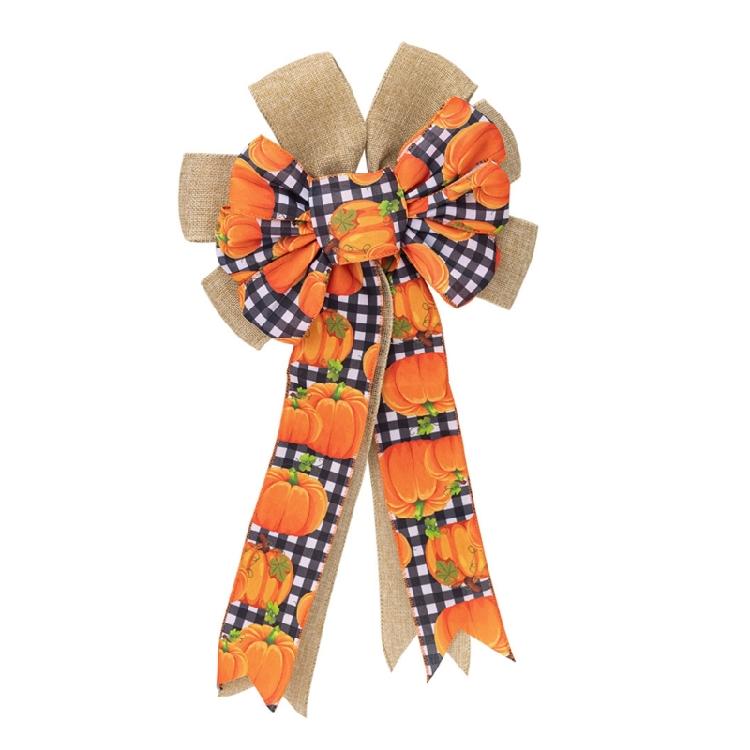 Butterfly Knot Thanksgiving Hanging Door Decoration Handmade Polyester Ribbon Bowknot Ornament Festives Accessories