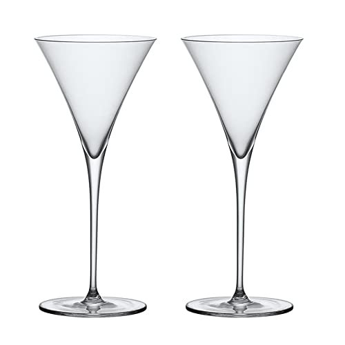 Set of 2 V-Shaped Crystal Cocktail and Martini Glasses, 150ml, Thin, for Home or Commercial Use