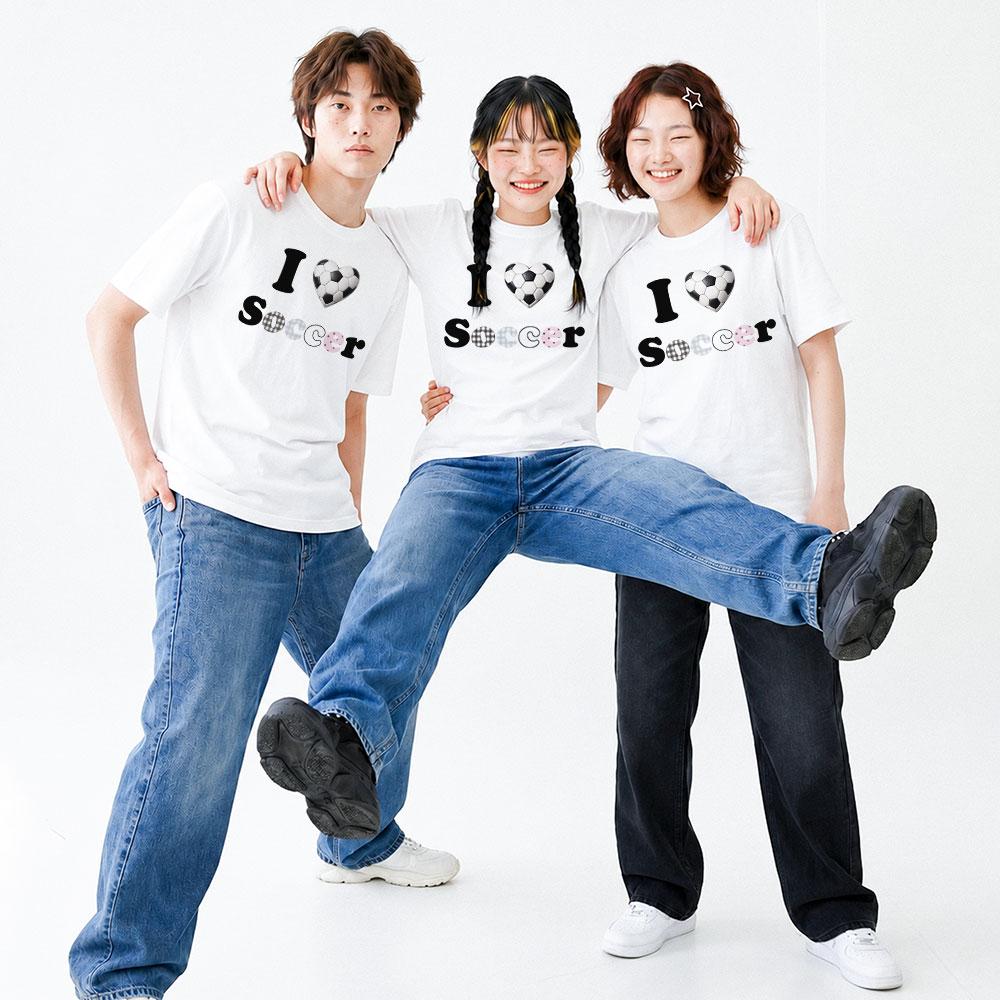 Wideusseom Love Format I Love Soccer T-Shirt (Type A)