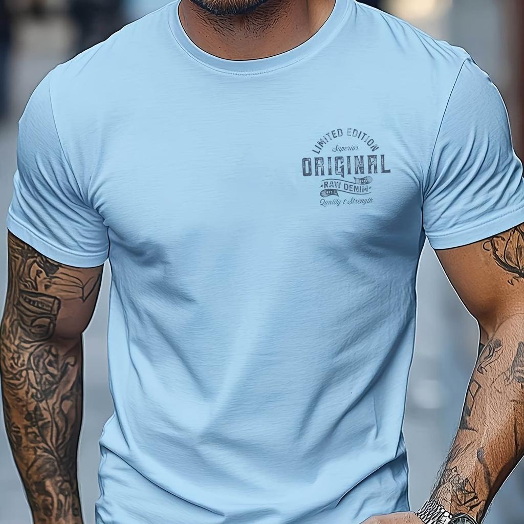 Men O Neck Short Sleeve Print T-shirt Cotton Comfortable Tee Man