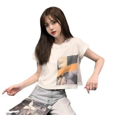 New summer Korean version of foreign style short-sleeved t-shirt women's ins super explosive loose and thin short top tide