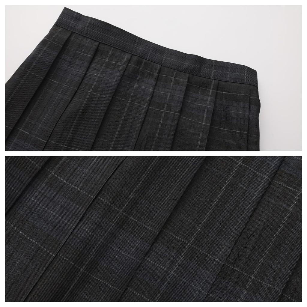 ZOMOZO High School Girl Uniform Cosplay JK Pleated Checkered Perfect for Photo Cultural White and Skirt 3-Piece Set, Skirt, Skirt, Skirt, Campus,