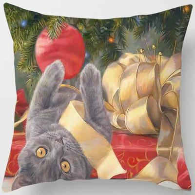 Cute Cat Printing Square Pillowcase Home Decoration Car Sofa Cushion Cover