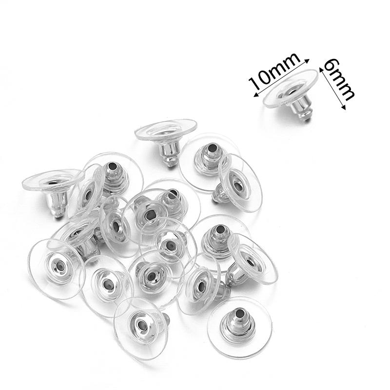 100-200pcs/Lot Rubber Ear Backs Stopper Earnuts Stud Earring Back Supplies For DIY Jewelry Findings Making Accessories Wholesale