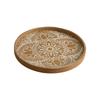 Vintage Round Wooden Serving Tray Large Capacity Decorative Fruit Storage Tray Space Saving Candle Holder Home Decor