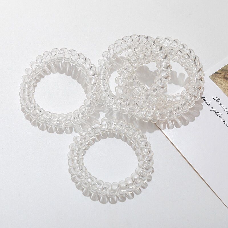 

6 шт./набор Конфетный цвет Резинка для волос Эластичные аксессуары для волос для девочек Резинка для волос Матовый спиральный шнур Резиновая веревка для волос Эластичный головной убор