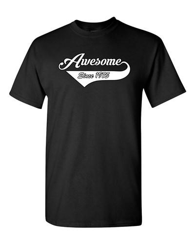 Awesome Since 1975 With Tail Age Happy Birthday Gift Funny DT Adult T-Shirt Tee Unisex T-Shirt S