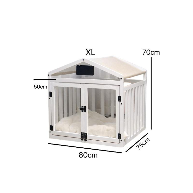 Wooden Transparent Pet House with Double Doors Indoor Dog Cat Crate Fence Stable Safe Houses for Small To Medium Cats Dogs