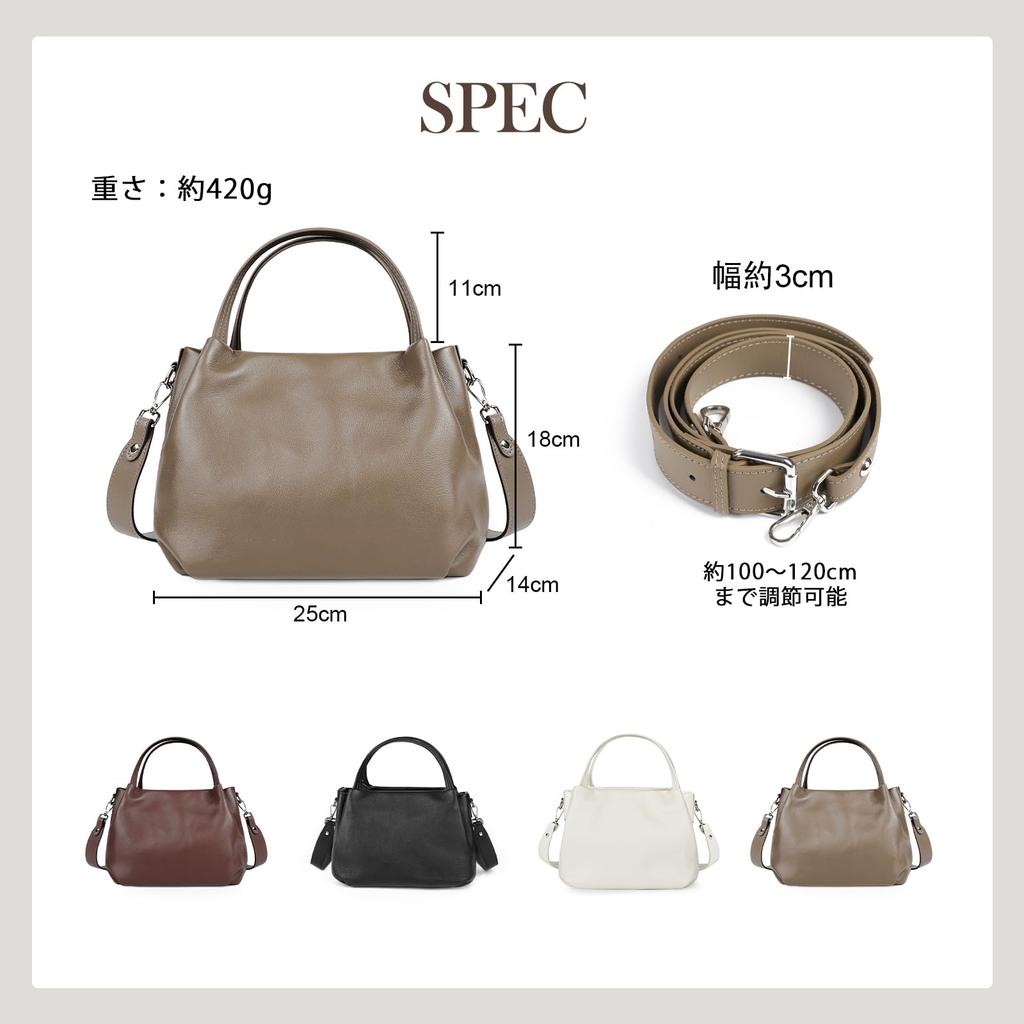 [imeetu] Schultertasche aus echtem Leder für Damen, 3-fach tragbar, Crossbody-Tasche, leicht, selbststehend, mit Ziernieten, weiches Rindsleder, schlicht