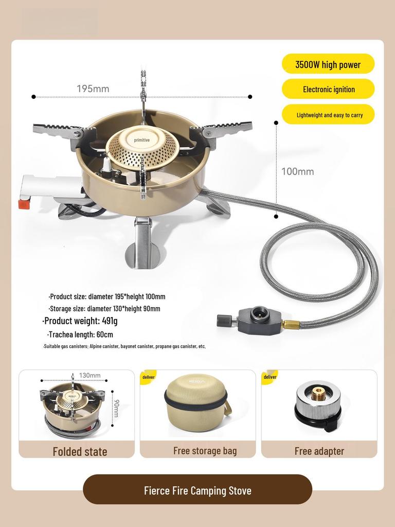 Portable Folding Gas Stove for Outdoor Camping, Tea Making & Boiling Water. Perfect for Camp Cookware.