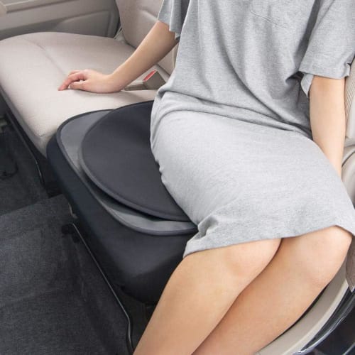 BONFORM Support Rotating Cushion NEO Light/Normal Car Hip Type with Stopper Fully Washable Low Resilience Urethane Foam 48cm (Hip Type) Black 5959-70B