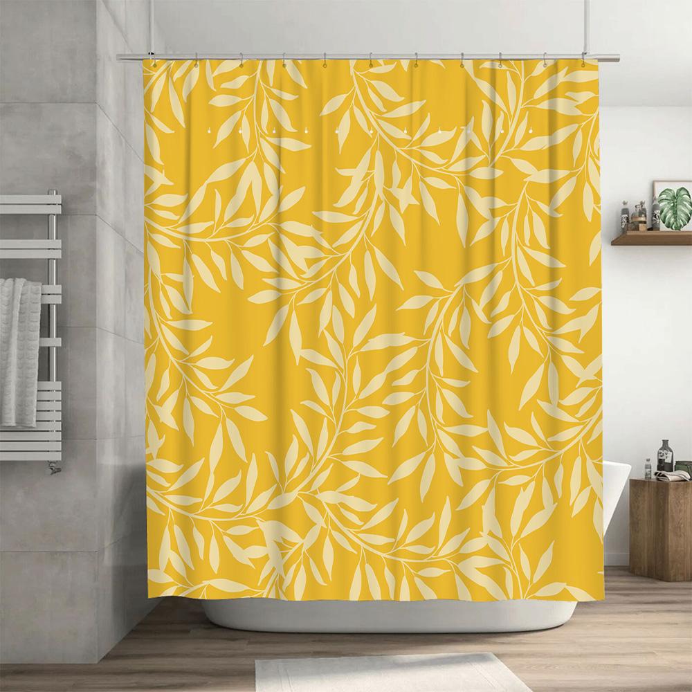 Yellow Leaves Shower Curtain Home Decoration Waterproof Bathroom Decorations