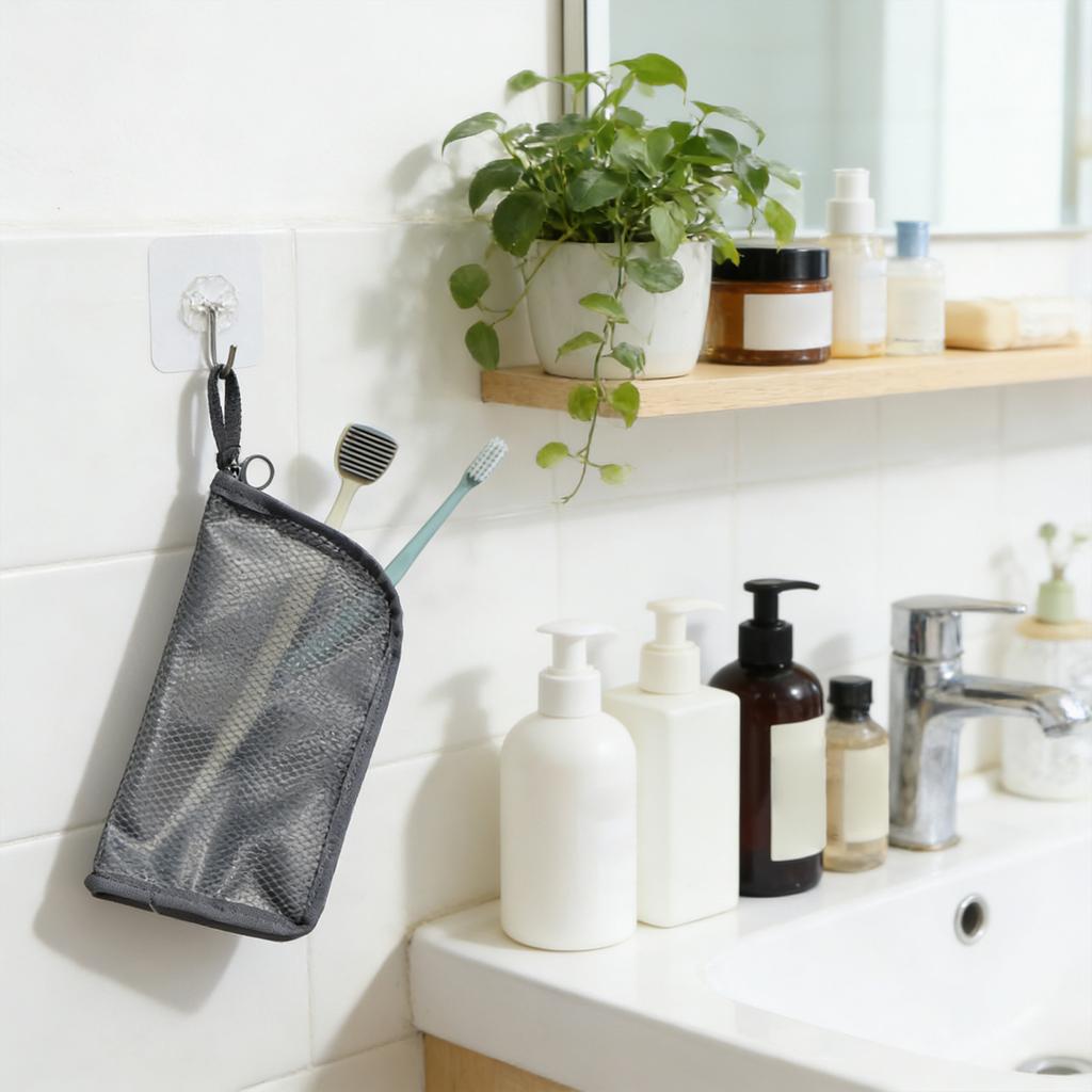 Large Capacity Portable Toiletry Organizer, Ideal For Travel & Bathroom Use, Spacious Storage Pouch For Cosmetics, Versatile Daily Storage Container